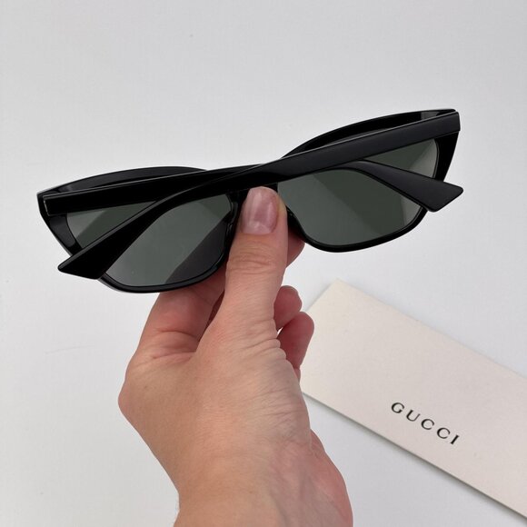Gucci Women’s Sunglasses – Shiny Black Cat-Eye Frame Grey Lenses (GG1815S 001) main image 9